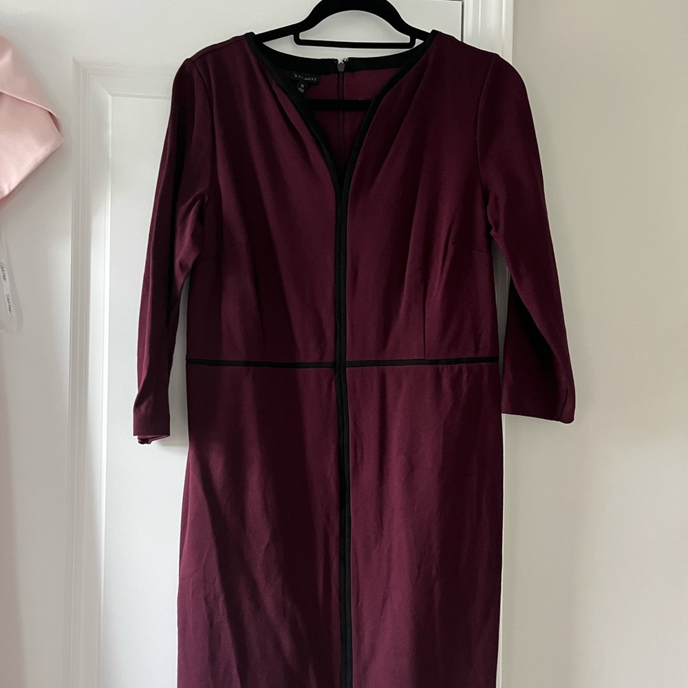 Talbots Maroon Dress with Black Accents